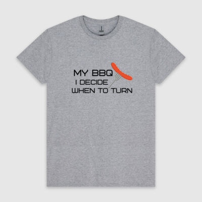My BBQ I decide when to turn - Gildan Heavy Cotton Crew Tee - Same Day Dispatch Thumbnail