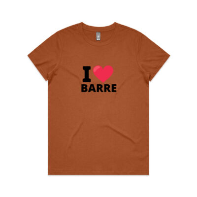 I Love BARRE - AS Colour Women's Maple Crew Neck Tee Thumbnail
